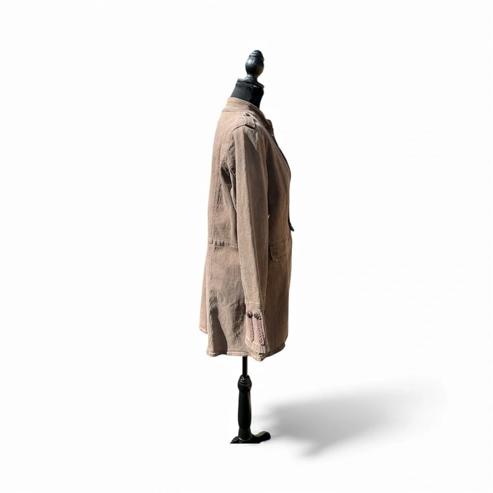 Women's Tan Military Style Suit including jacket S L pants size 10T by D Gilman - Picture 4 of 8